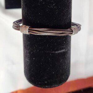 UNOde50 Unisex Bracelet black leather cords and silver toned pieces